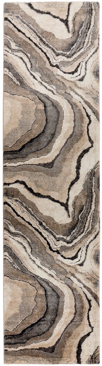 Vloerkleed Bologna 461 grijs – 80 x 300 cm – polypropyleen & polyester, machinegeweven