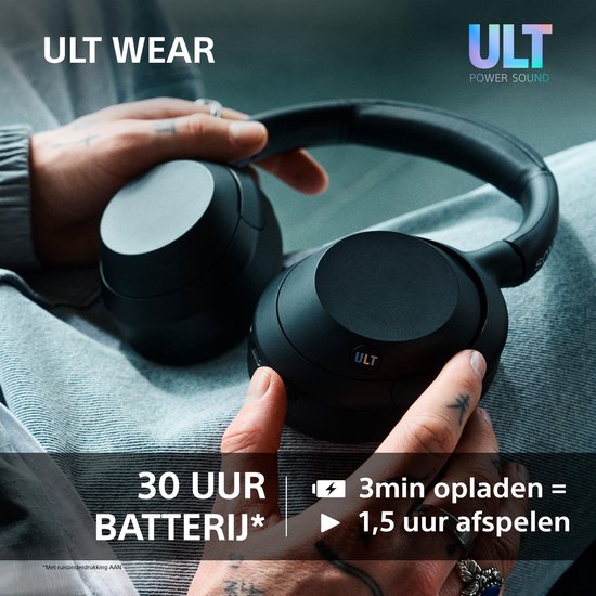 Sony ULT Wear - Draadloze Noise Cancelling koptelefoon met ULT Power Sound - Zwart