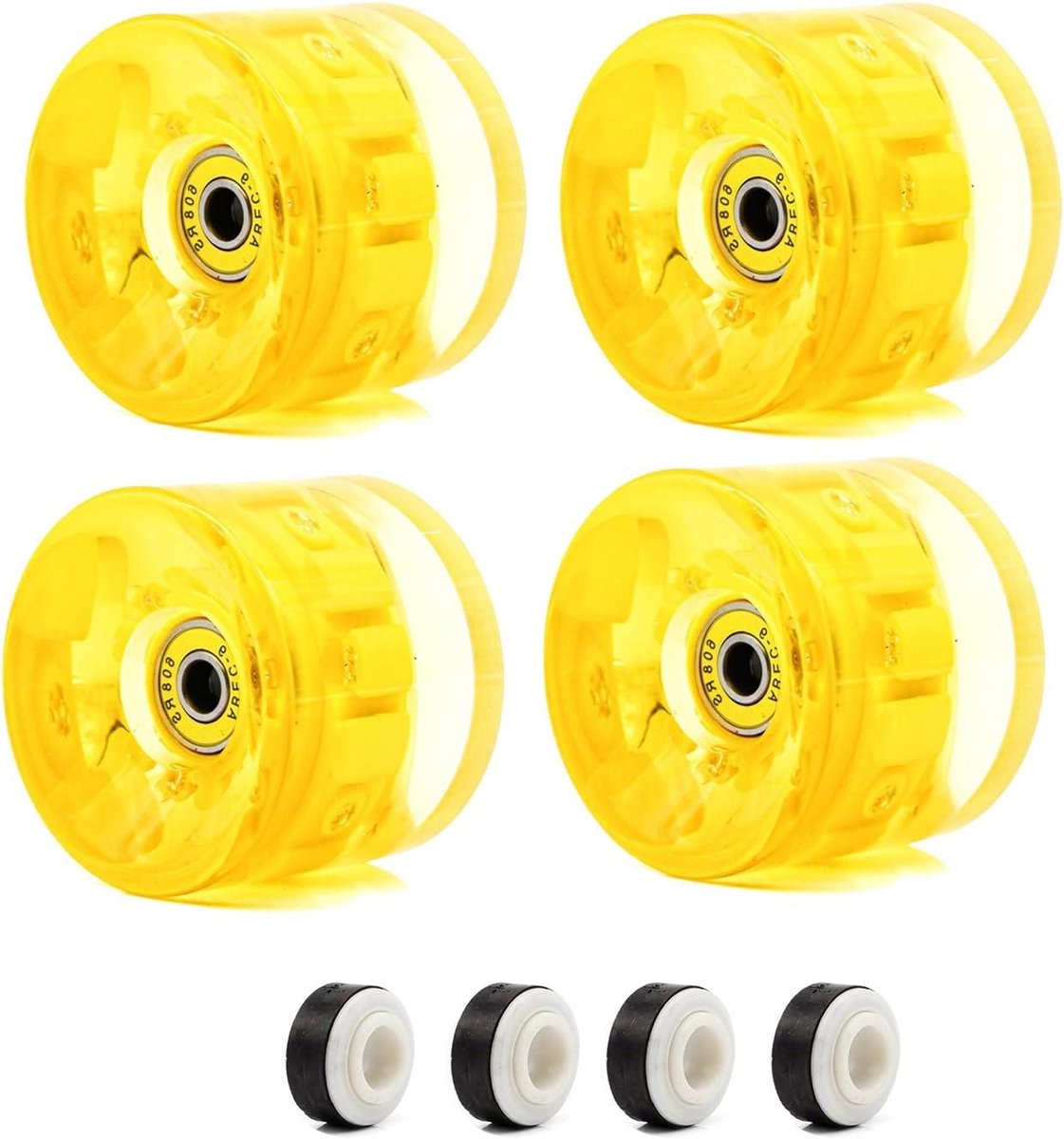 Skateboard Wielen Longboard Wielen Comfortabel Rijden Schokabsorberend PU 65mm 78A Lichtgevend
