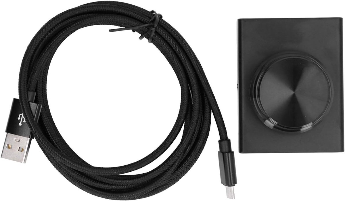 USB Volumeregelaar - Audio Controller - Muziek Bedienen - Eén Knop Bediening - 15 x 9 x 9 cm - Zwart