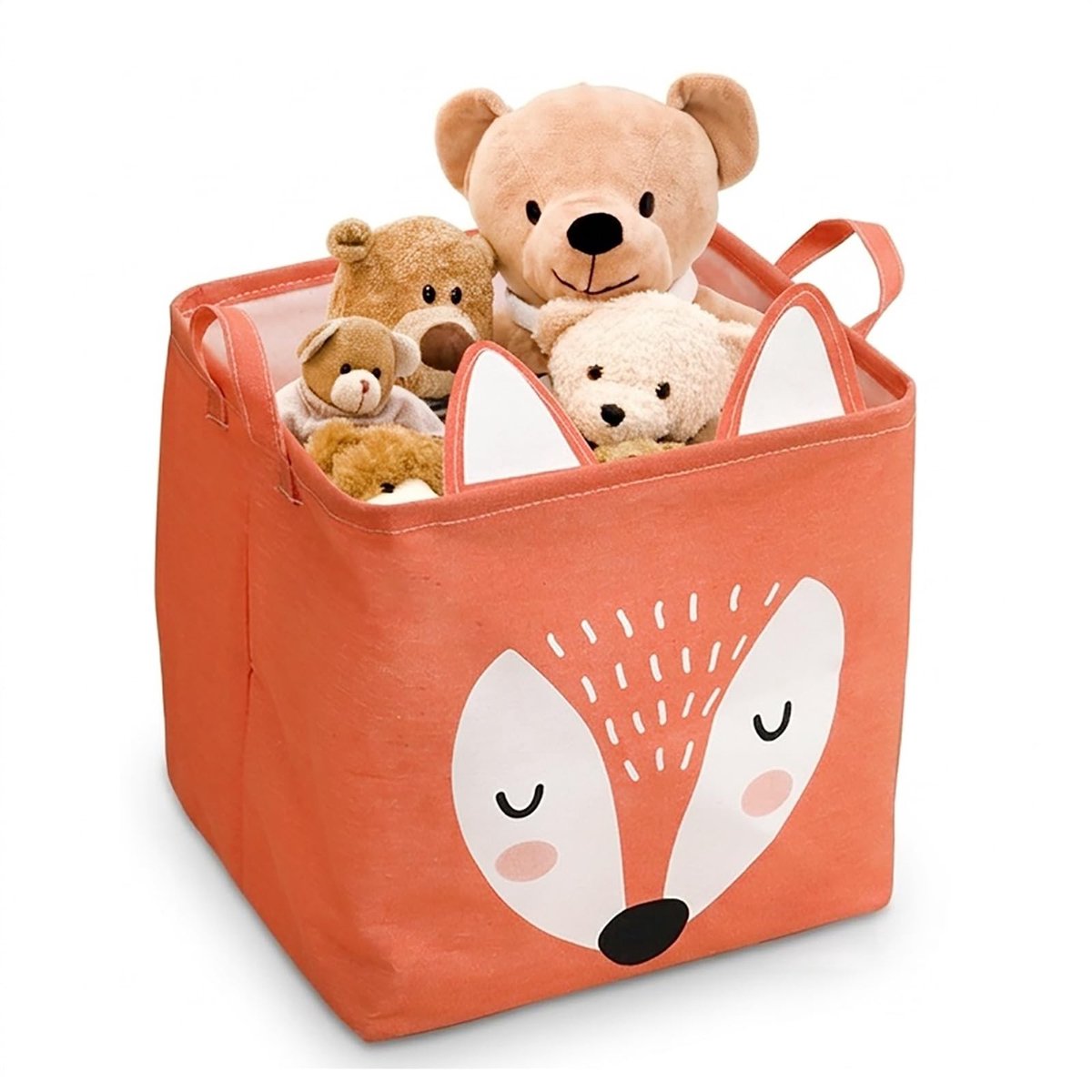 Dailygoods- Opbergdoos met cartoon vos ontwerp - Opvouwbare opbergdoos - Handgrepen - 33 x 33 x 30 cm - Voor speelgoed/kleding - Stofmateriaal - Opbergbox