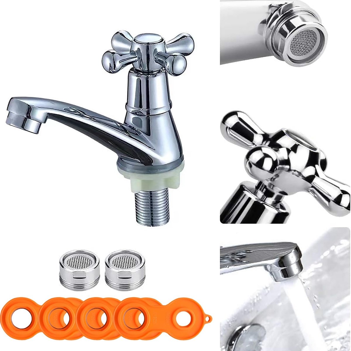 Cosensi- Wasbakkraan Modern - Chroom - Kraan met Filter - Makkelijk te Reinigen - Hoogwaardige Zinklegering - Waterbesparend