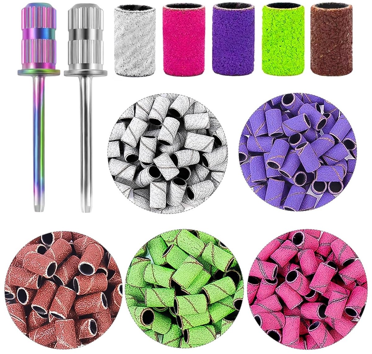 Professionele Nagelvijl Sanding Bands voor Nageldrills - Perfect voor Manicure en Pedicure, 100 Stuks