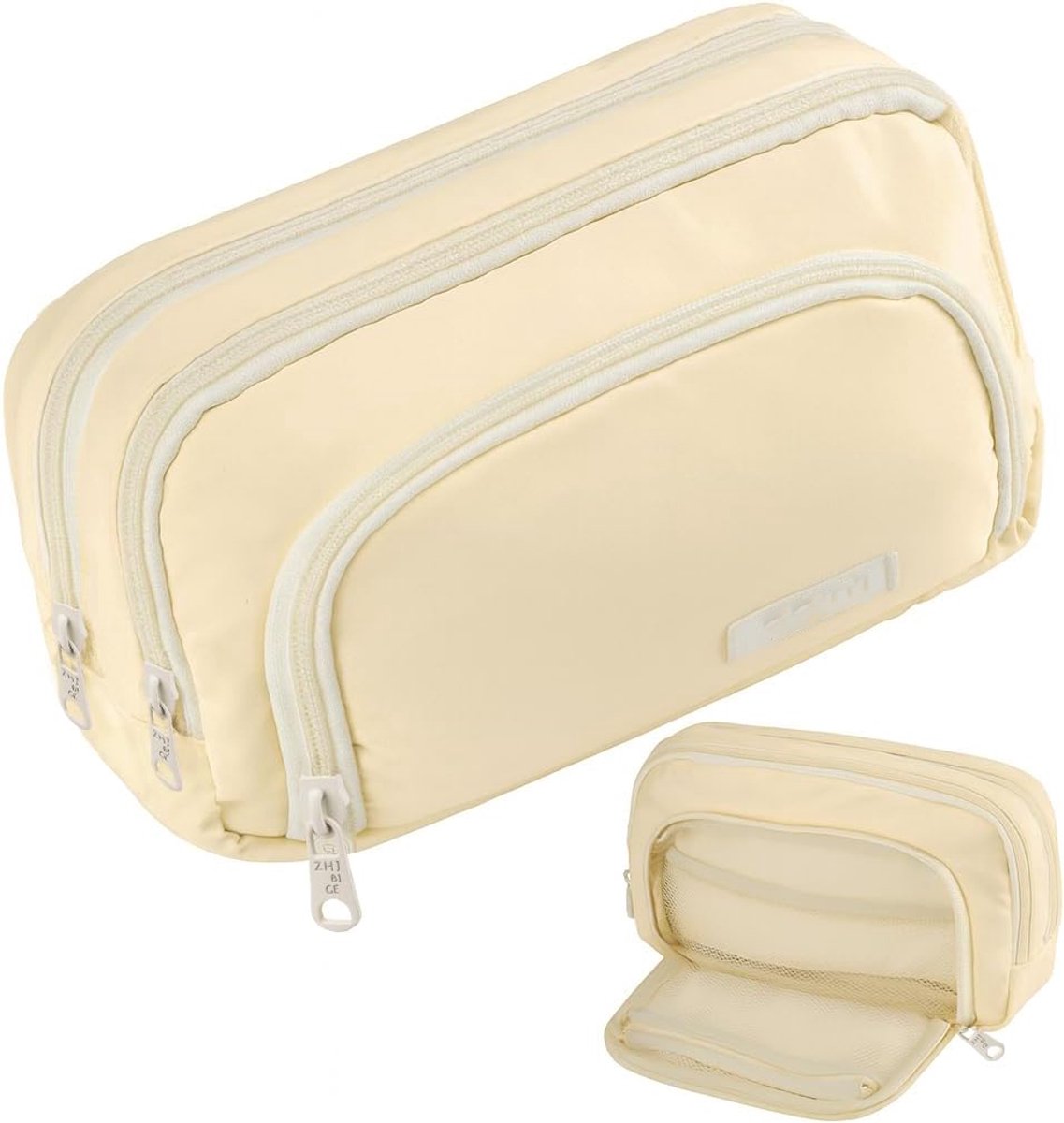 VHV - Pennenetui - Etui school - Pennenzak groot - Etui met 4 vakken - Lichtgewicht pennenmap - Grote pennenzak - Organizer etui - Schrijfwaren tas - Voor school - Voor college - Voor kantoor