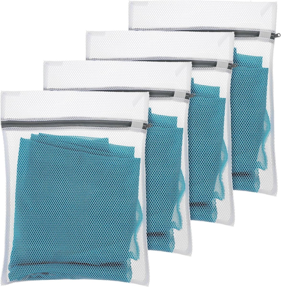 Set van 4 Kleine Mesh Waszakken voor Delicate Was - Duurzame Waszakken voor Ondergoed, Sokken en Babykleding - Ideaal voor de Wasmachine en Reizen, 30x20cm