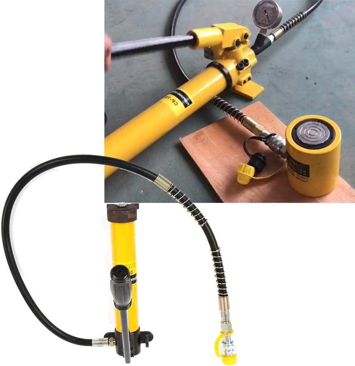 Hydraulische Cilinder - Krachtige Pomp - Zwaar Werk - Draagbaar Ontwerp - 5 Ton Capaciteit - Zwart