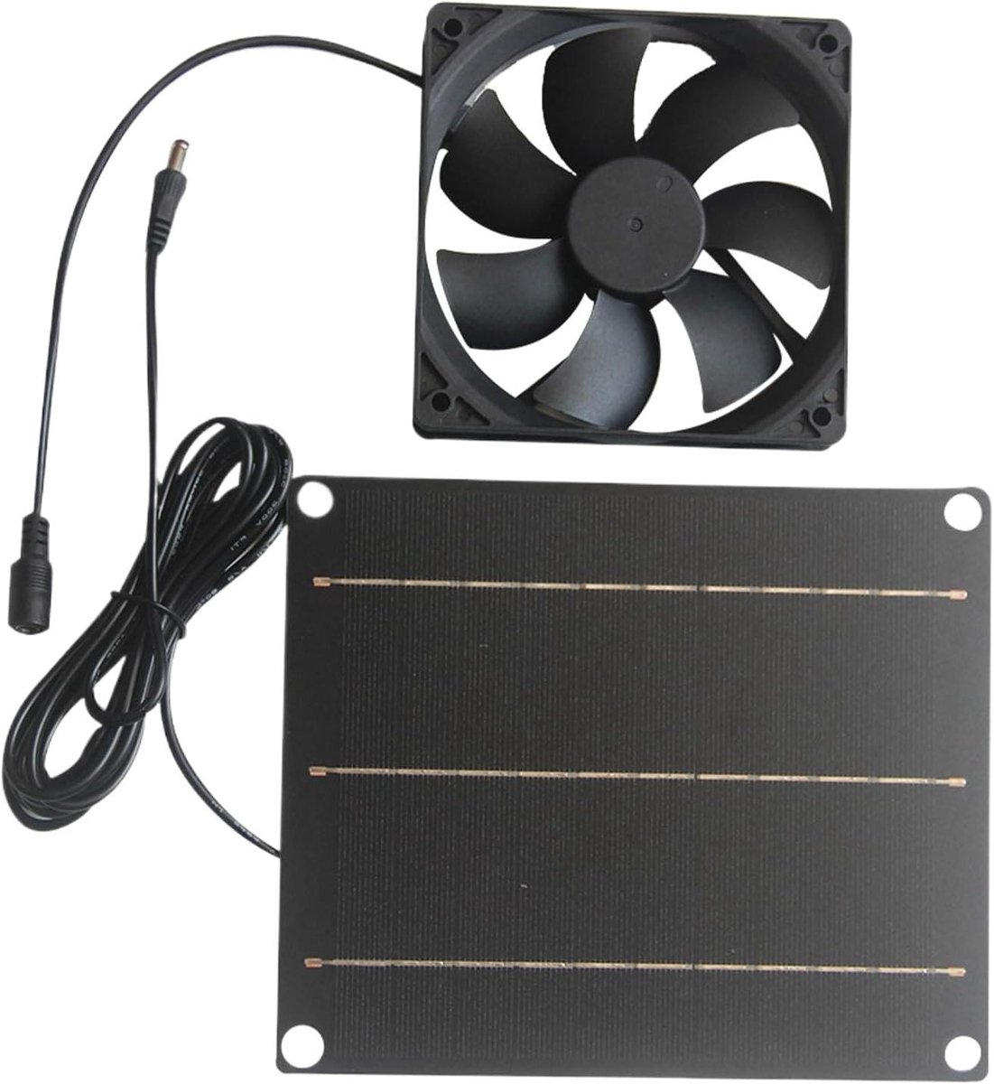Zonne Ventilator - Dak Uitlaat - Warmte Regulatie - Weerbestendig Ontwerp - 30W Paneel - Zwart
