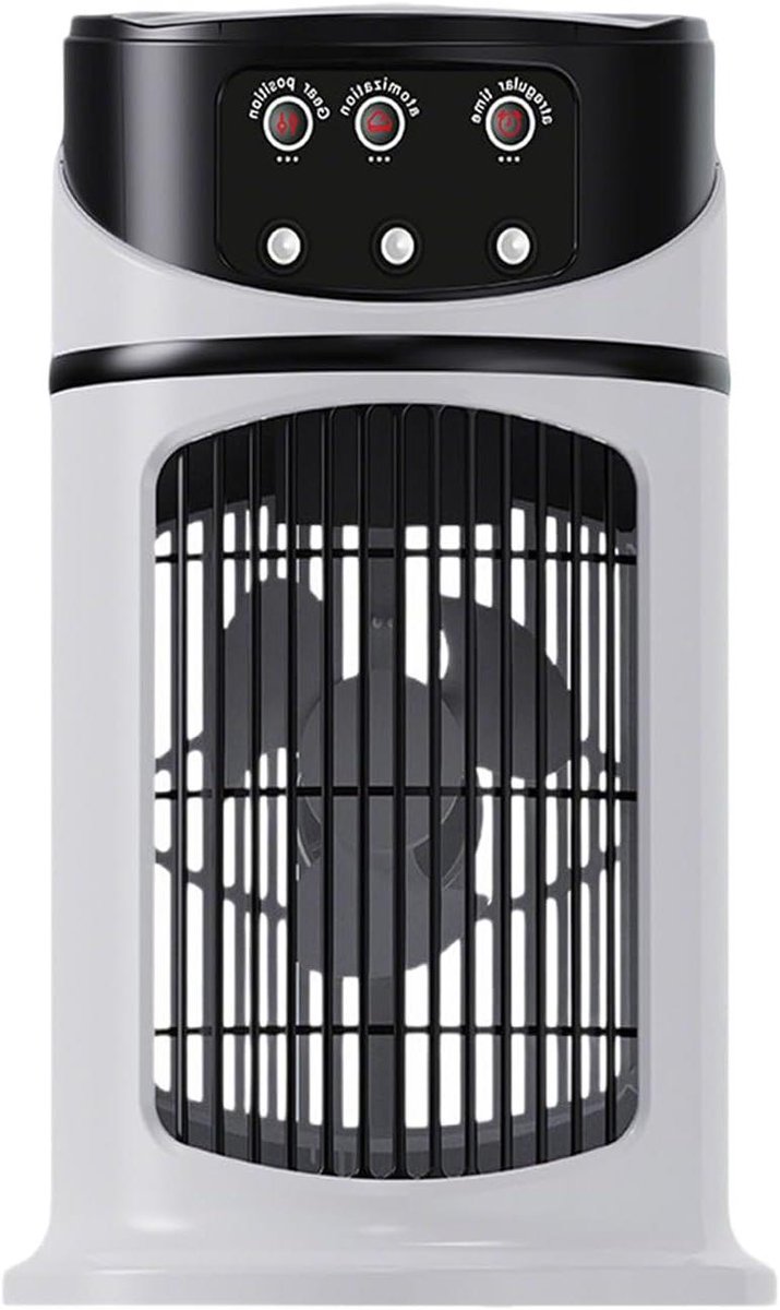 Draagbare Air Cooler - Mini Ventilator - Persoonlijke Koeling - Met LED Verlichting - 16.5cm Afmeting - Wit