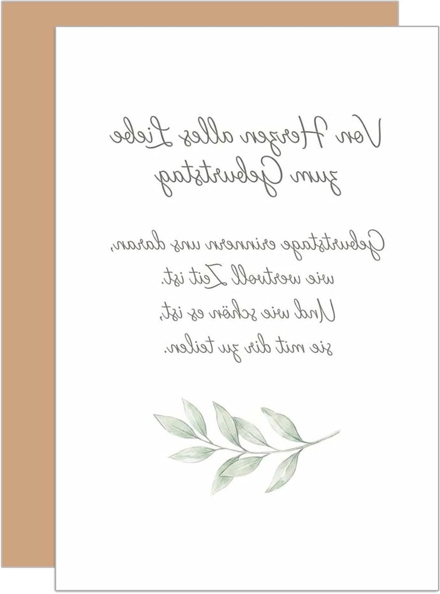 Verjaardagskaart met envelop - Wenskaart complimenten - Iemand feliciteren - Dubbele vouwkaart - 115 x 17 cm - Neutraal