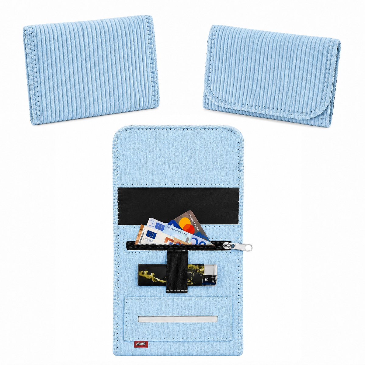 Champ Shag Etui - Tabak Etui - Ribstof - Medium - Blauw