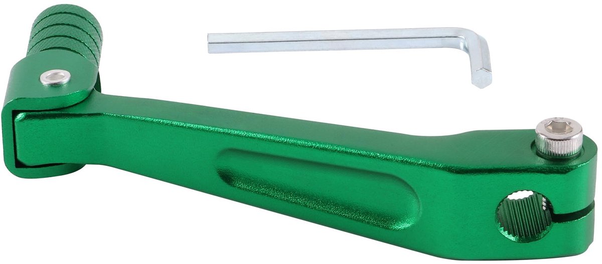 VT Goods - Motorfiets Verplaatsingshendel - Aluminium Versnellingshendel - Opvouwbaar - Groen - Universeel - Geschikt voor Huayang T2 T4 Serie