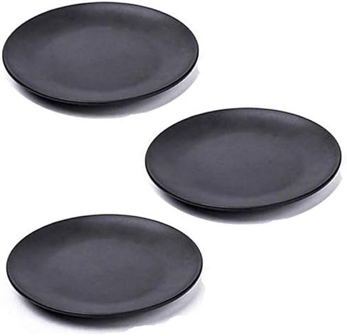 Dinerborden - Borden set - Maaltijden Serveren - Onbreekbaar Melamine - 23 cm - Zwart