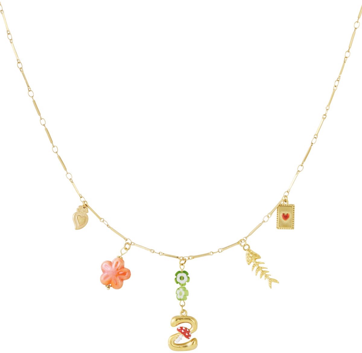 Happy Initials ketting met bedels
