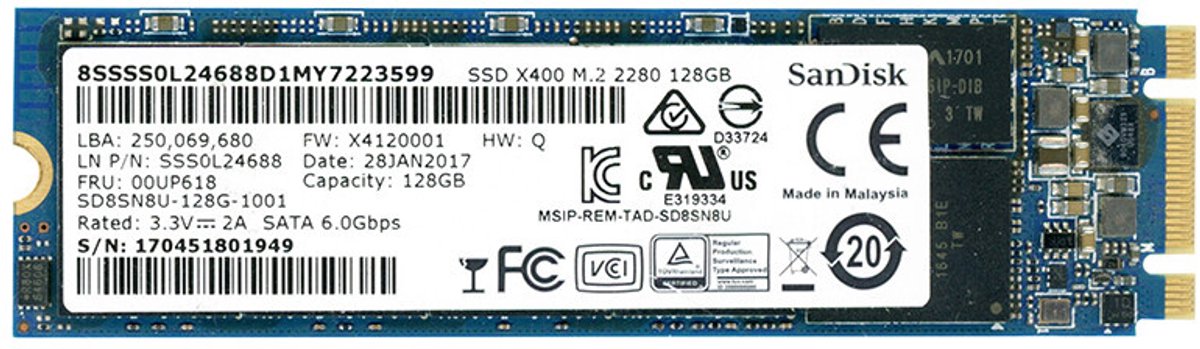 SanDisk X400 128GB M.2 2280 SATA III – SD8SN8U-128G-1001