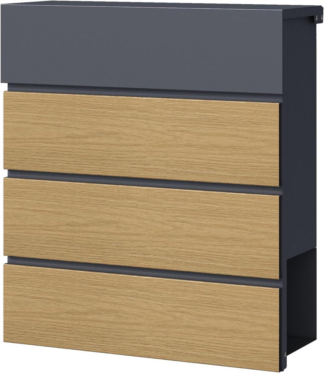 XL Design Brievenbus - Brievenbus Muur Gemonteerd - Post Ontvangen - Zacht Sluitend - 37 x 13 x 41 cm