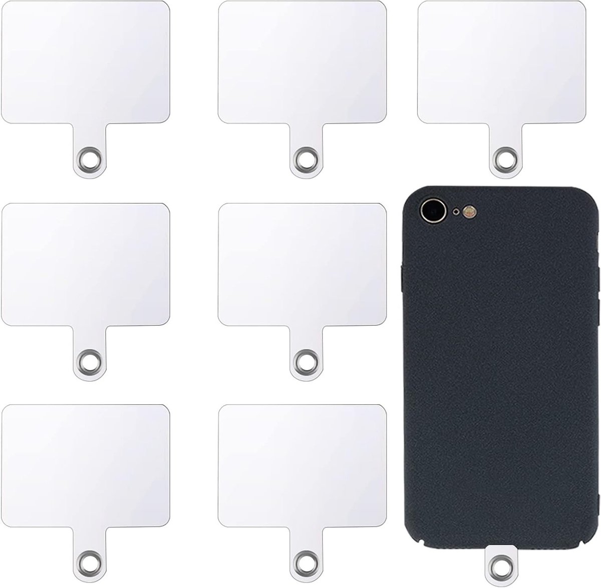 24Pc Multifunctionele Telefoon Tether Tabs, Crossbody PVC Telefoon Lanyard en Patch Pads voor Smartphones - Transparant en Duurzaam Design