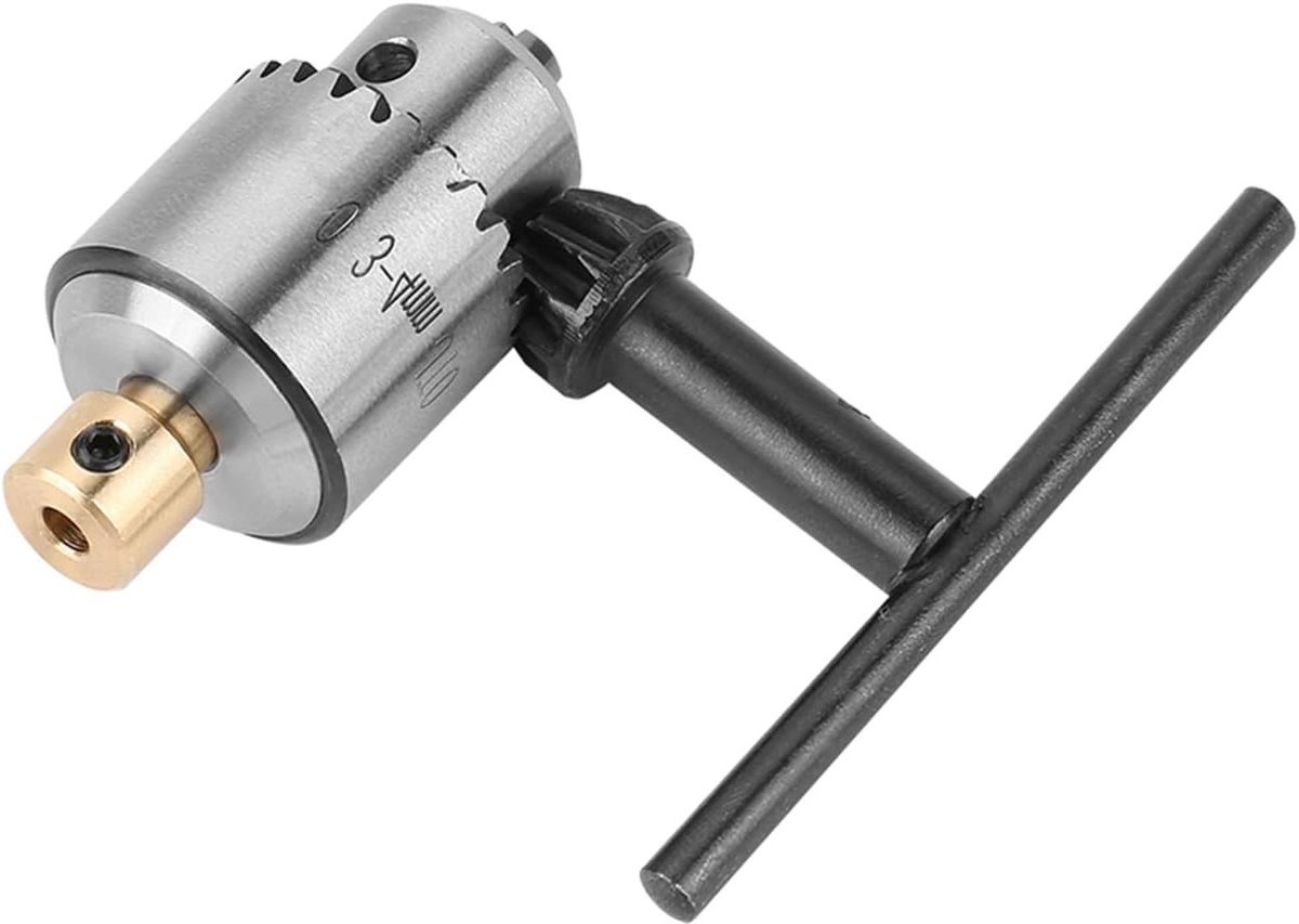 Mini Metaal Draaibank Tailstock Boorhouder Gereedschap, Micro 0.3-4mm Boorkop met Steeksleutel voor Draaibank en Elektrische Boormachine, Geschikt voor 1/8 Inch Motoras