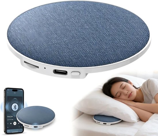 Bluetooth kussenluidspreker met witte ruis, timerfunctie, lange batterij, draadloos en ultradun voor slapen