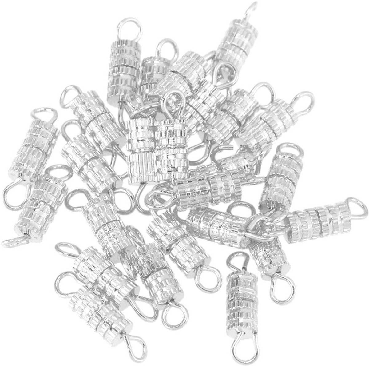 20 Stuks Schroefhaakjes Carabiners voor Sieraden - DIY Haken voor Kettingen en Armbanden (Zilver)