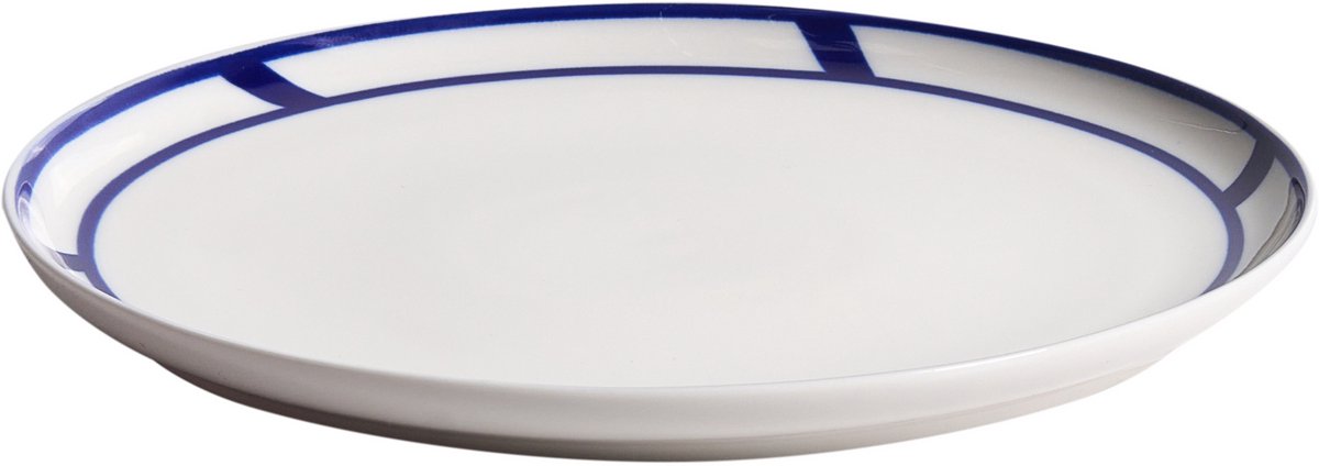 BELIANI SHISO - Serviesset 12-delig - Wit/Blauw - Porselein