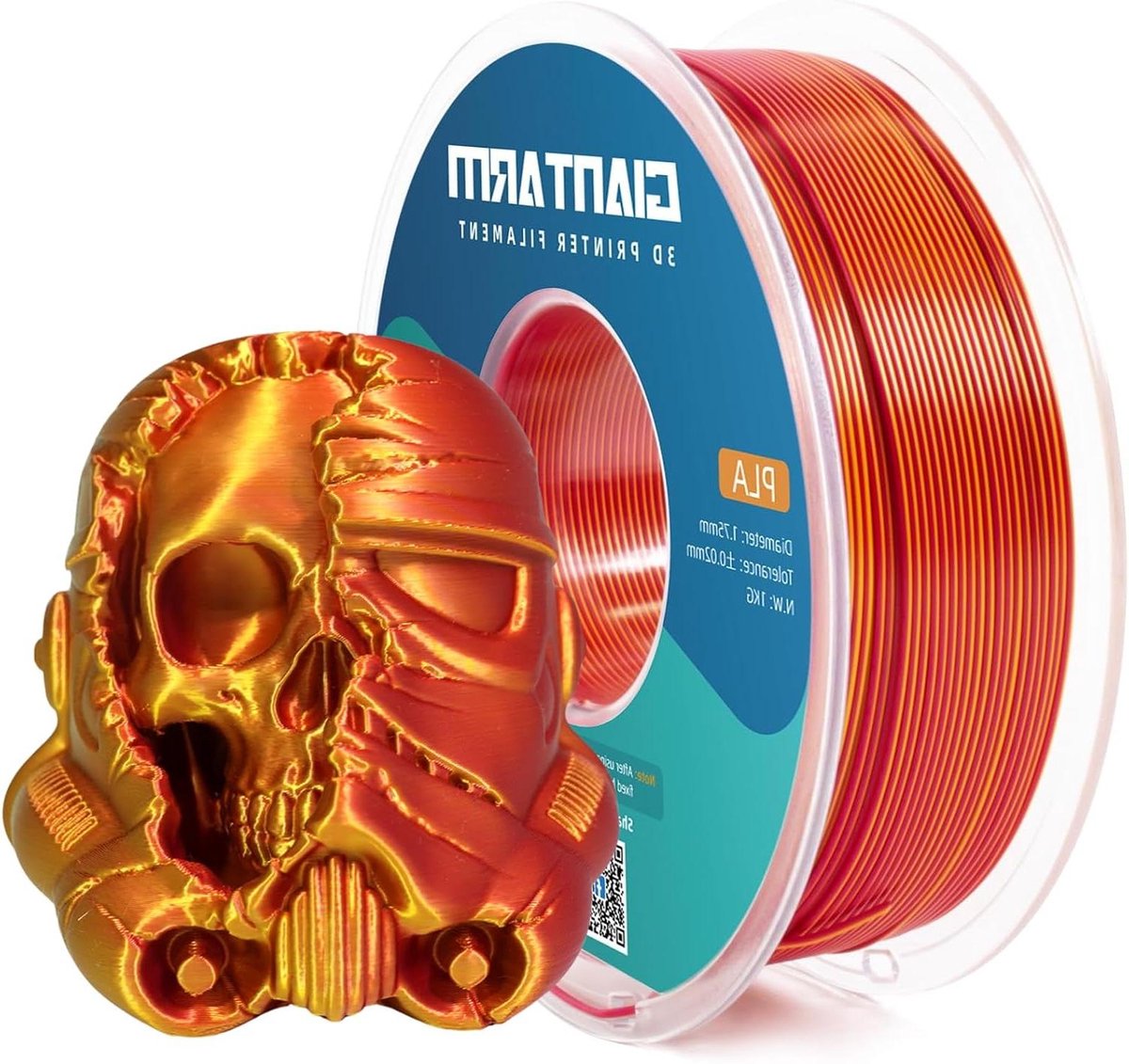 PLA Filament - Zijde Draad - 3D Printen - Dubbelkleurig Garen - 1.75 mm - Goud Rood