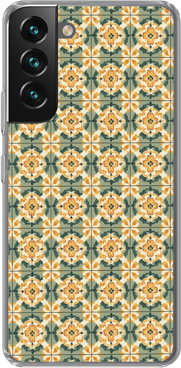 Telefoonhoesje Geschikt voor Samsung Galaxy S22 Plus hoesje - Keramiek - Verweerd - Kleurrijk - Siliconen Telefoonhoesje Telefoonhoesje