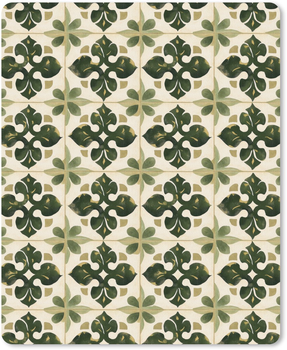 Muismat 12x16 cm - Mousepad Patroon - Tegel - Groen - Muismatten