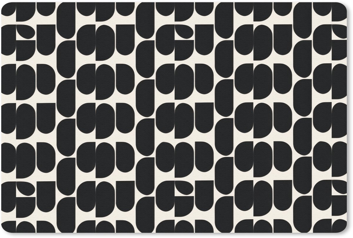 Muismat 13x8 cm - Mousepad Modern - Patroon - Zwart - Muismatten