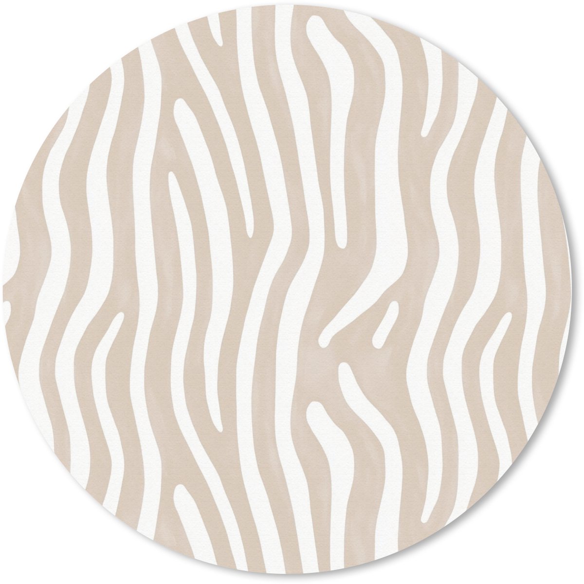 Muismat rond 30x30 cm - Mousepad Abstract - Zebra - Beige - Ronde muismatten