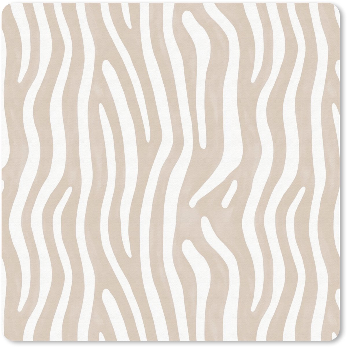 Muismat 30x30 cm - Mousepad Abstract - Zebra - Beige - Muismatten