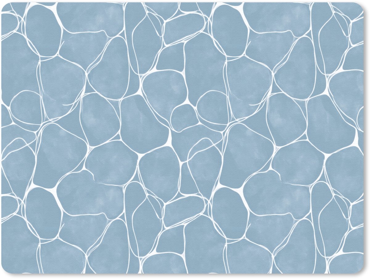 Muismat 12x10 cm - Mousepad Organisch - Patroon - Blauw - Muismatten