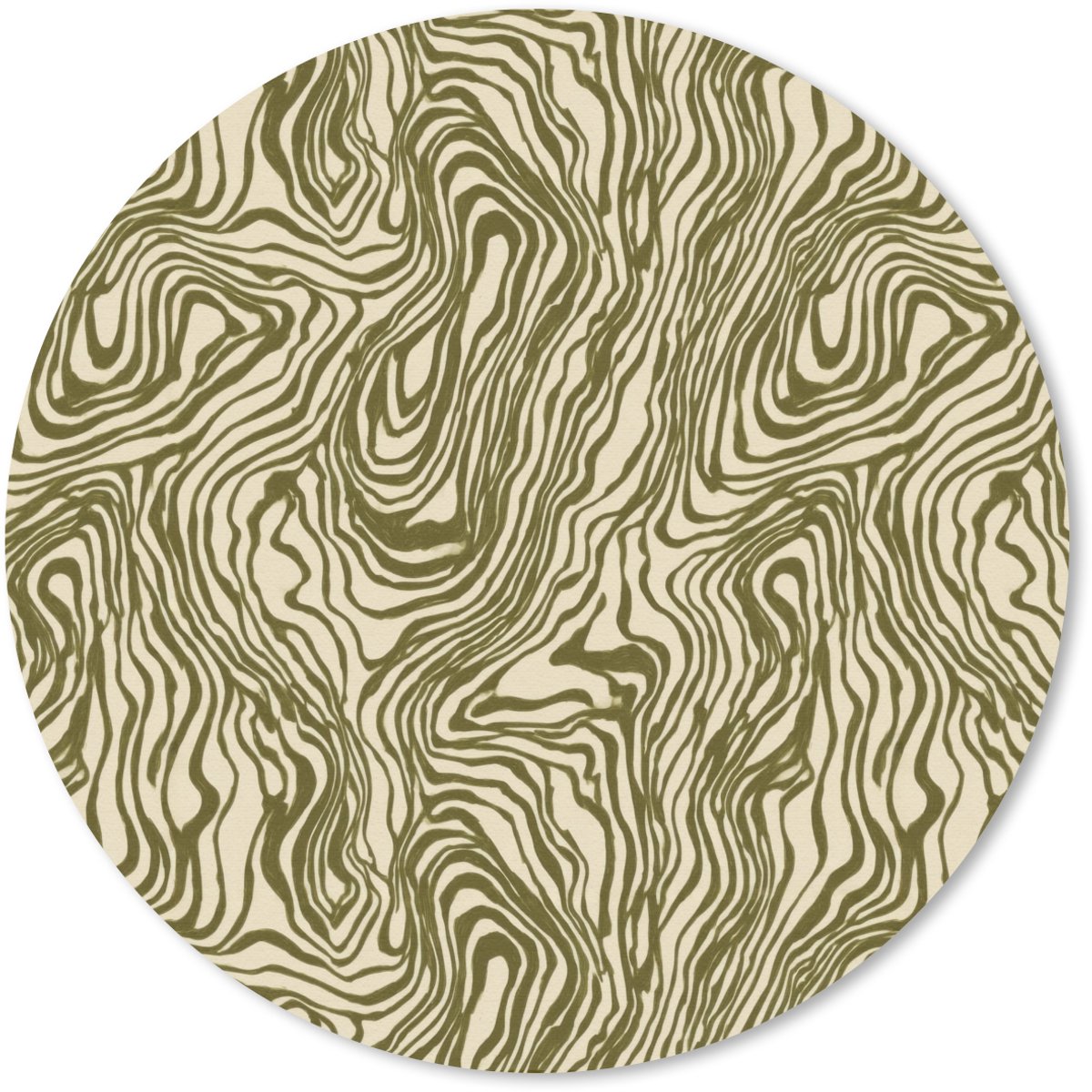 Muismat rond 40x40 cm - Mousepad Abstract - Marmer print - Groen - Ronde muismatten