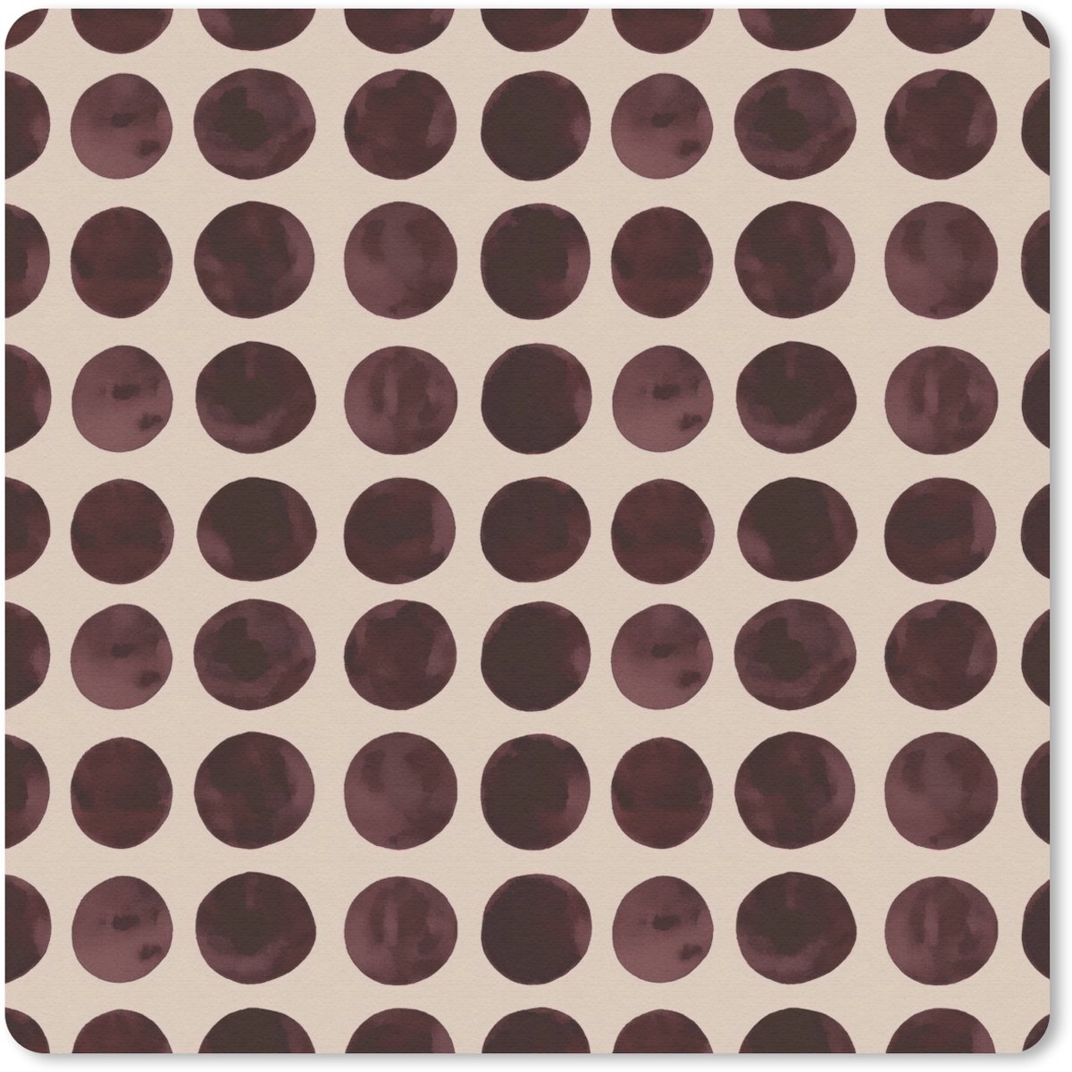 Muismat 30x30 cm - Mousepad Stippen - Patroon - Bruin - Muismatten