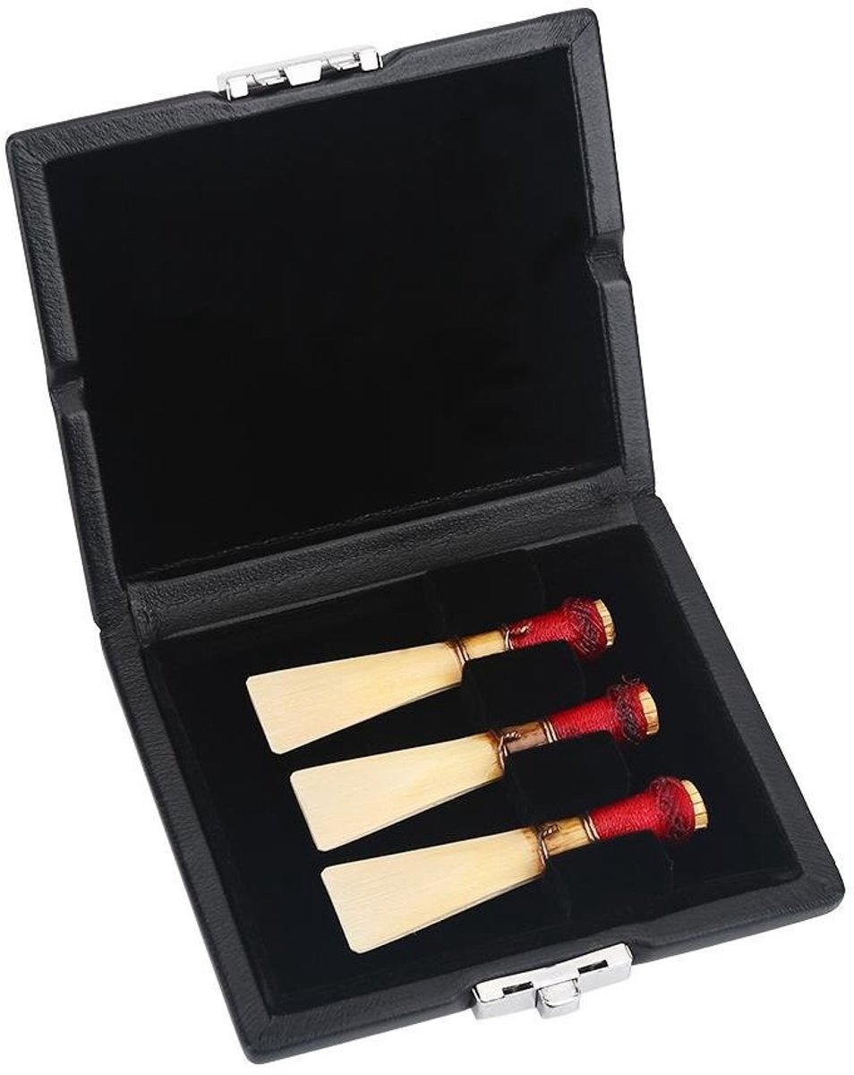 SPHProducts - Bassoon Reed Case - PU Leather - Duurzaam en Lichtgewicht - Zwart - Bescherming voor 3 Rietjes - Ideaal voor Bassonisten - Handige Opber