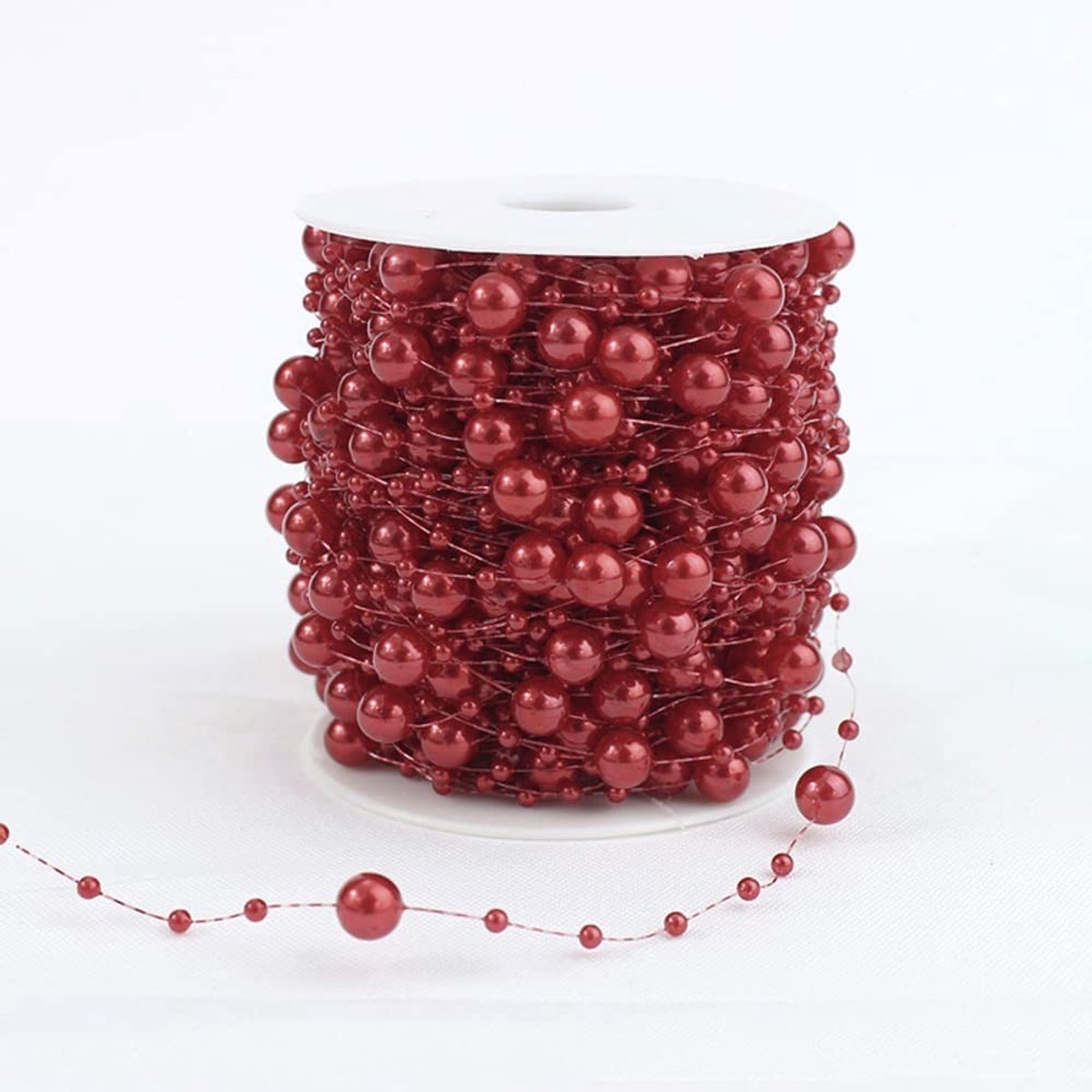 Vt products - Parelslinger - Decoratieband - 30 Meter - Rood - Cadeaulint - Geschikt voor Bruiloft en Feestdagen