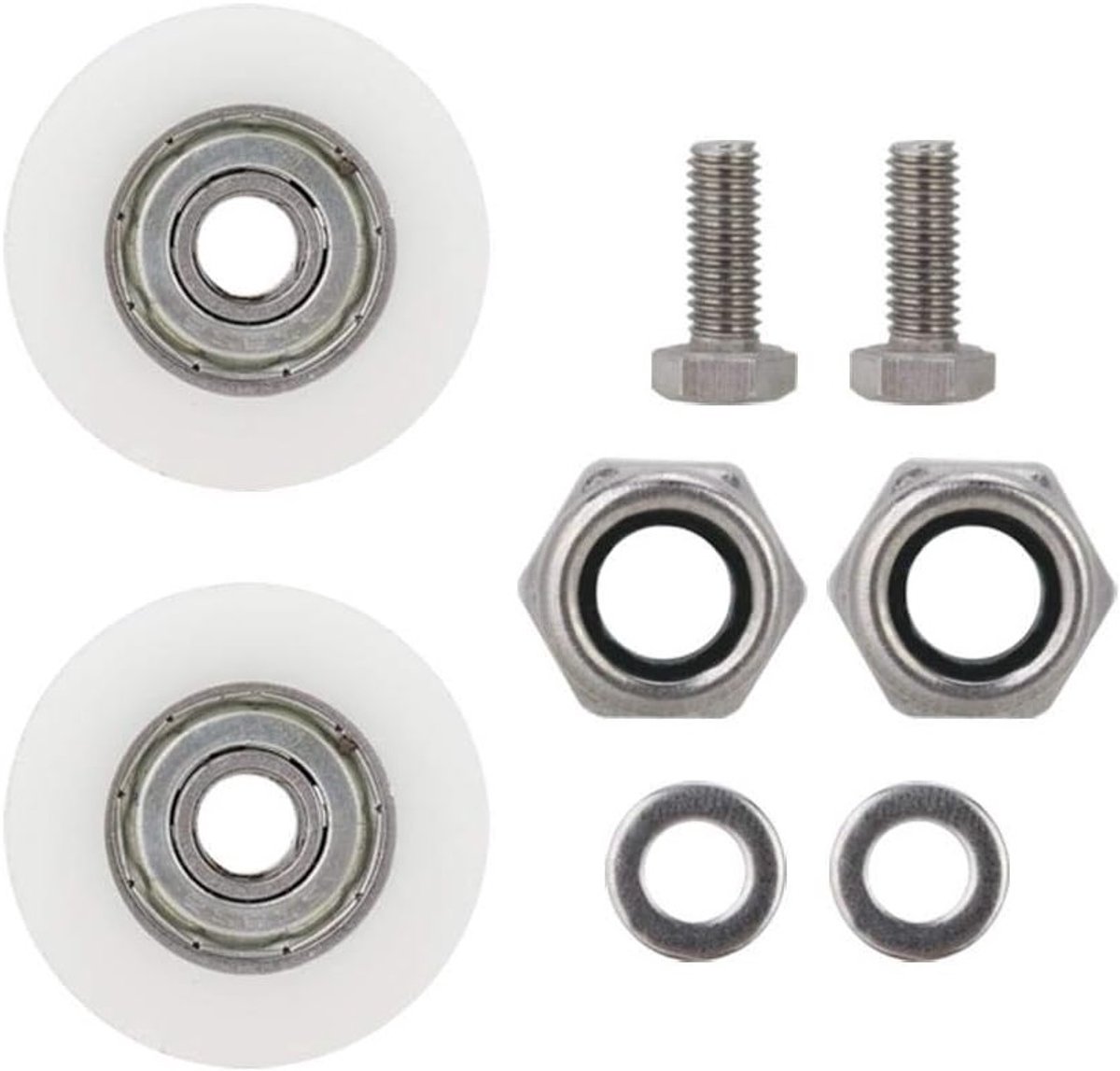 30mm Vervangende Deurwielen voor Serre - Rollers voor Douchedeuren en Glazen Deuren - Compleet Vervangingsset
