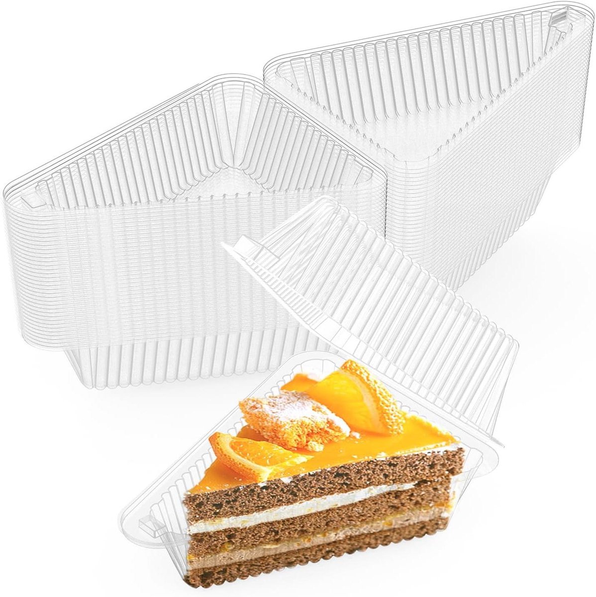 Plastic Taart Containers - Taart Bakjes - Taart Presenteren - Hinged Lid - 11 cm - Transparant