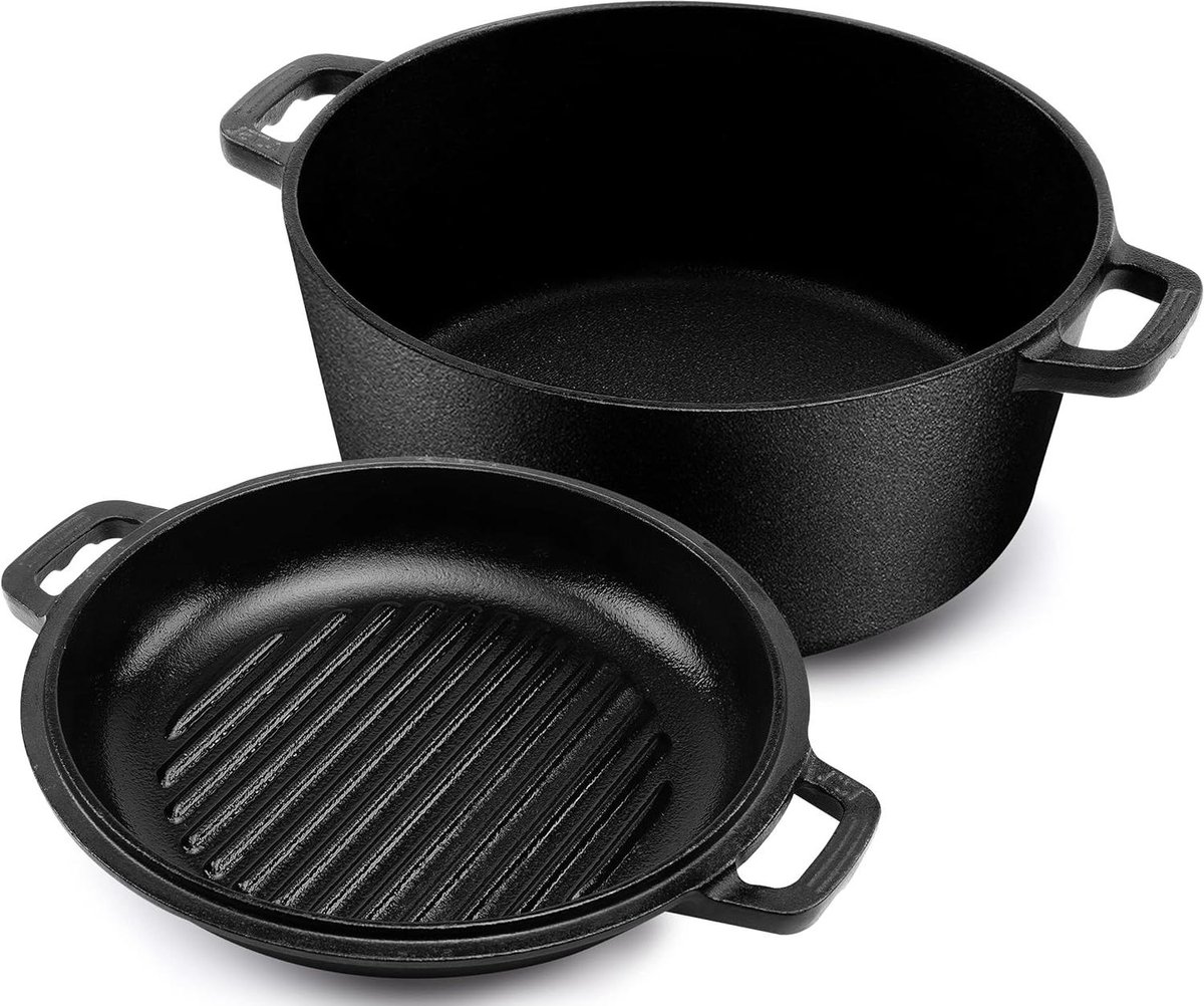 Gietijzeren Pan Bbq - Gietijzeren Skillet - Grillplaat vleespan