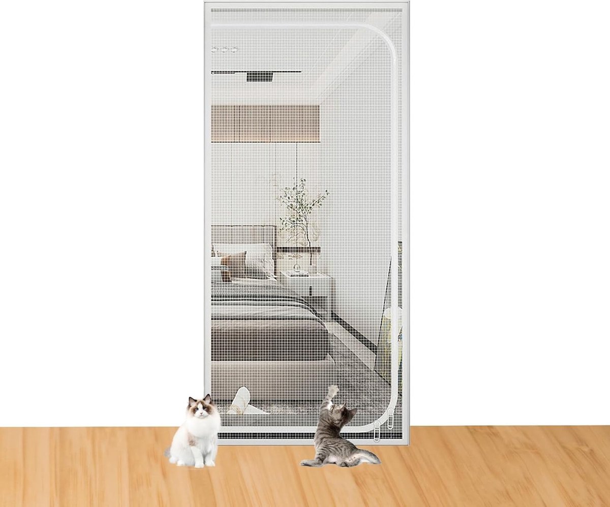 Duurzaam Hor voor Katten met Dikke Rits - Veiligheidsbarrière voor Balkon en Deur