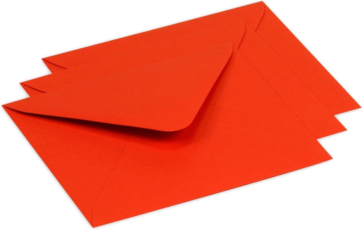 Enveloppen - Wenskaartenvelop Postenvelop - Versturen van kaarten - Gegomde sluiting - 125x138mm - Koraal Rood