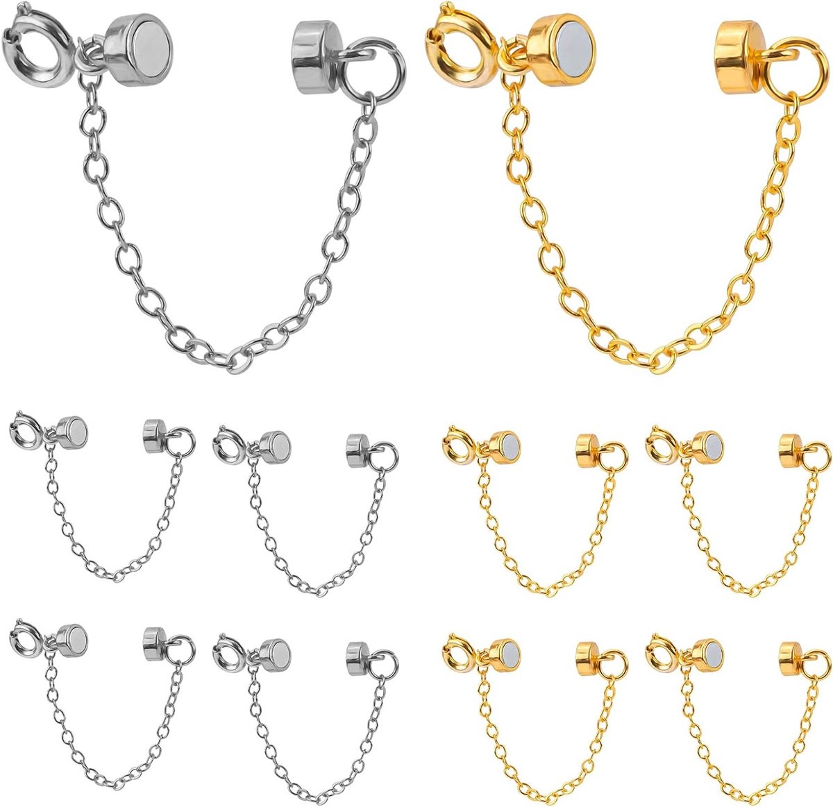 10 Stuks Magnetische Armband Sluitingen in Goud en Zilver - Verlengstuk voor Kettingen, Altijd Veilig en Stijlvol