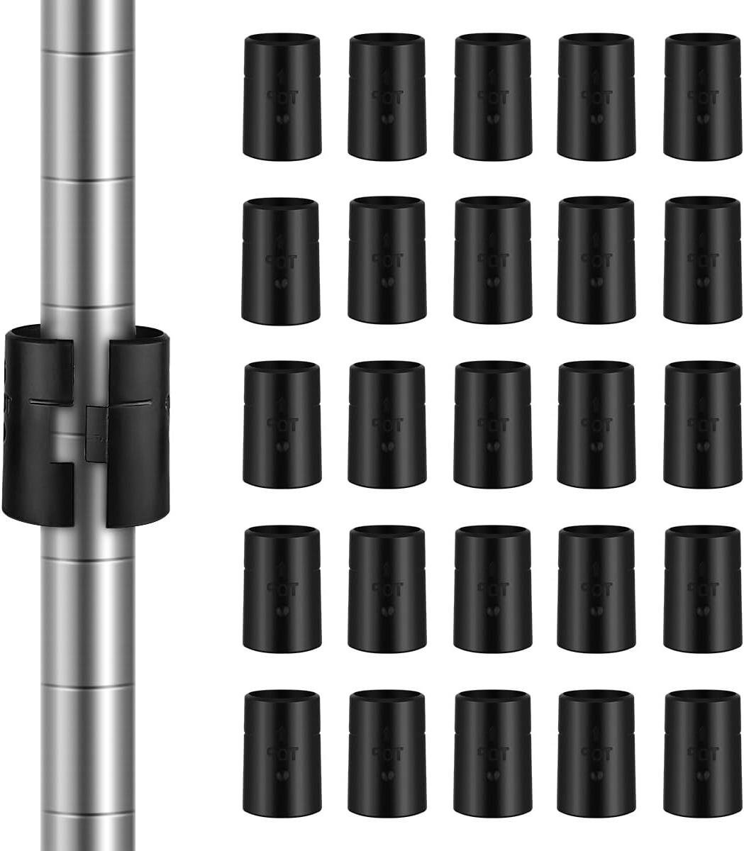 Plank Lock Clips - Rekken Mouwen - Planken Organiseren - Sterk ABS Plastic - 50 stuks - Zwart
