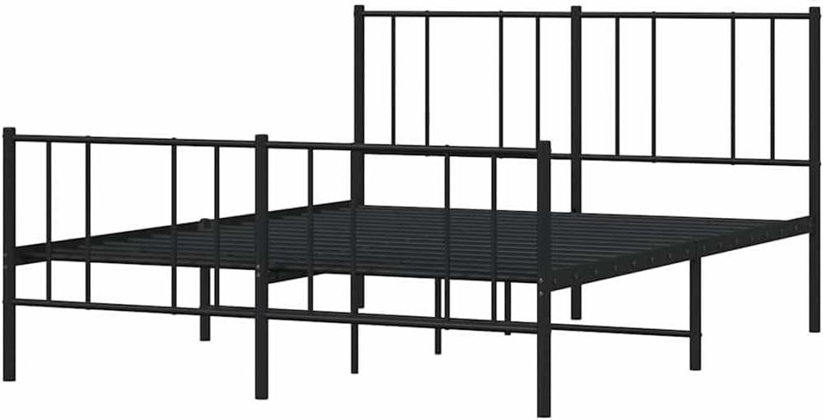 Metalen Bedframe - Ledikant Ombouw - Slaapkamer Inrichten - Robuuste Constructie - 120x200 cm - Zwart