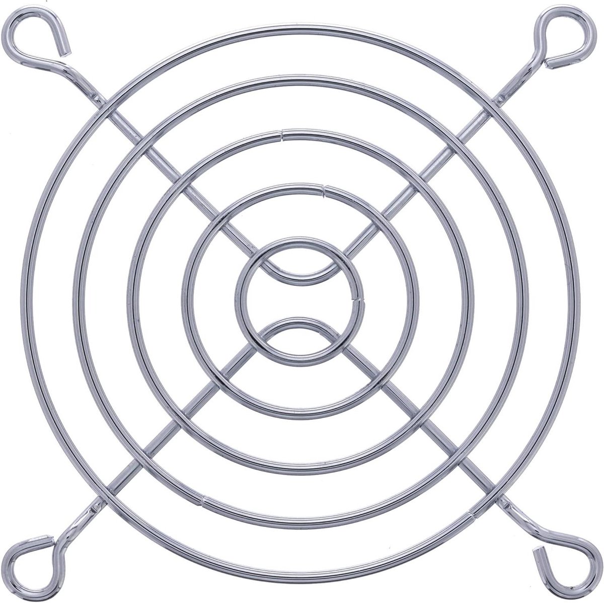 Ventilatierooster - Rooster metaal - Koeling computer - Zilverkleurig metaal - 80x80mm - Zilver