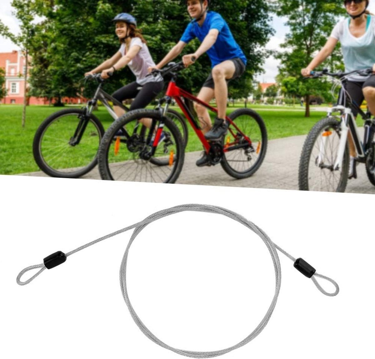 Veiligheidskabel van RVS 100 cm met Lussen - Beveiliging voor Tassen, Koffers en Fietsen