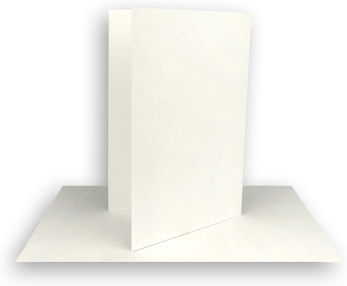Dubbele Kaarten - Vouwkaarten A7 - Persoonlijke Berichten - Natuurlijk Wit Papier - 150 stuks - Natuurwit