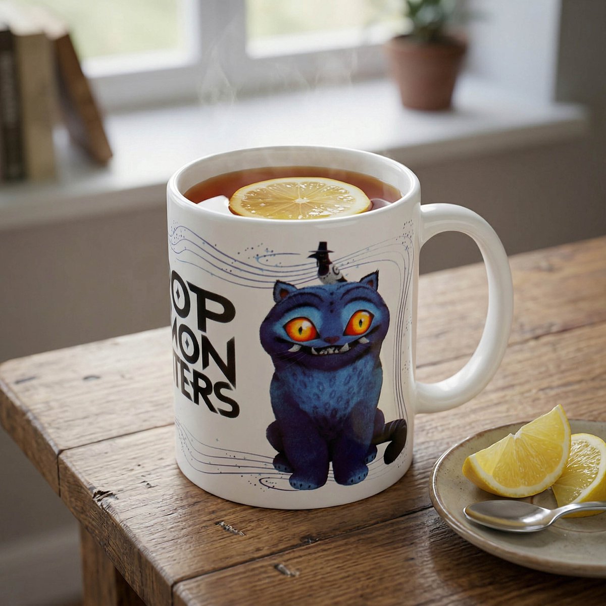 K-Pop Demon Hunters Blauwe Kat, Keramische mok met oor, witte theemok 315 ml — cadeau in Cadeau-ideeën - foto 7