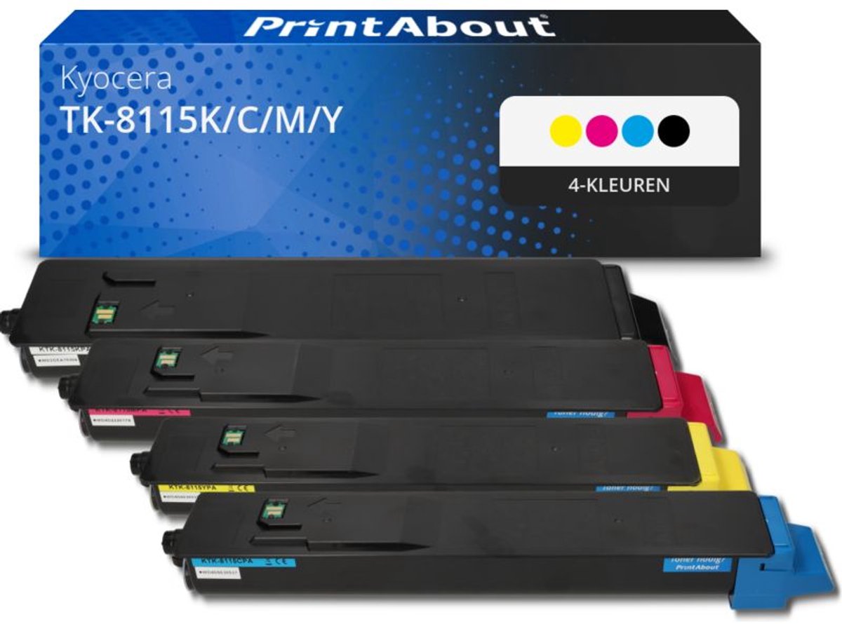 PrintAbout Huismerk Kyocera TK-8115K/C/M/Y Toner 4-kleuren Voordeelbundel