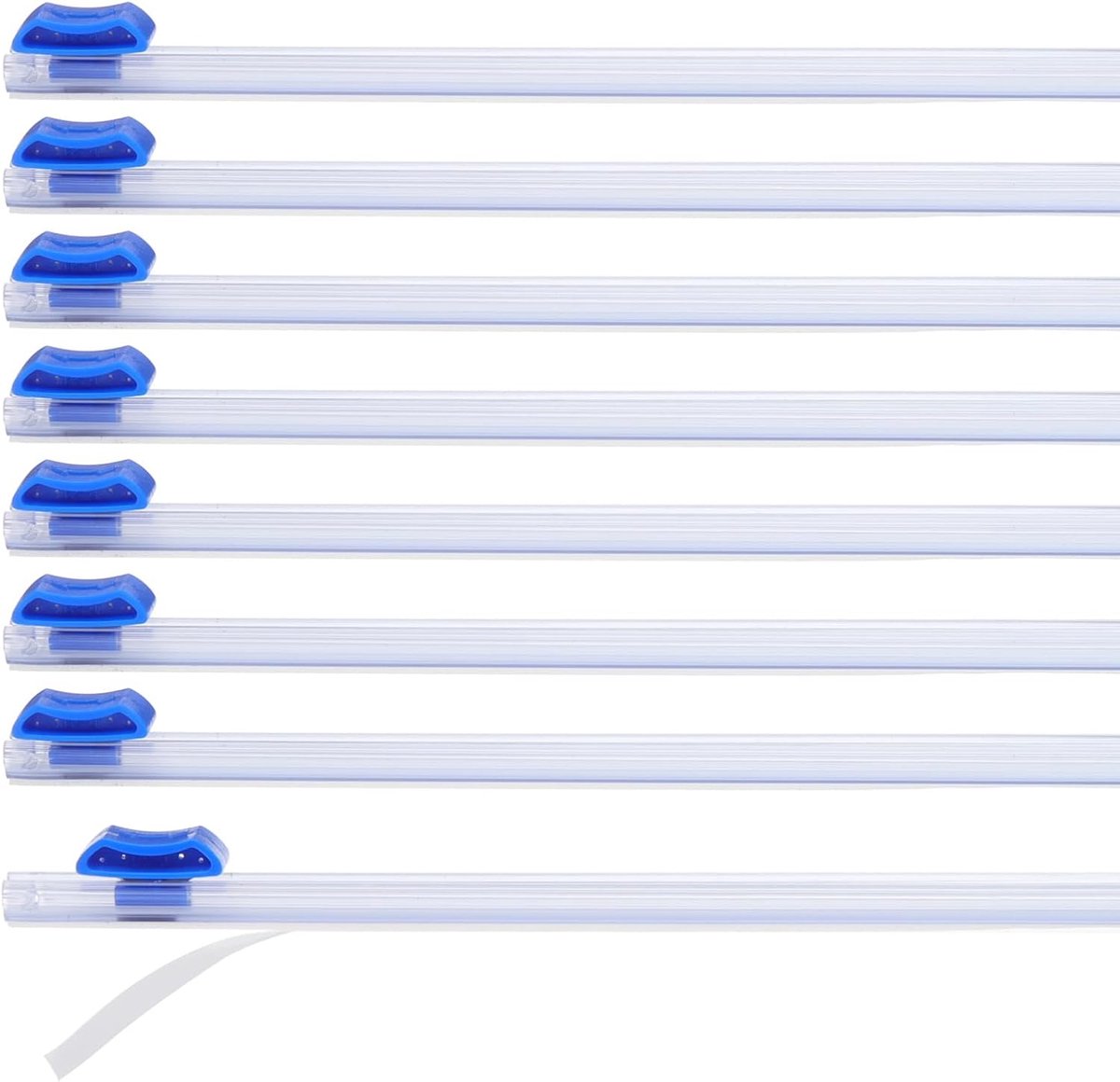 8pcs Plastic Wrap Cutter - 14 inch Plastic Wrap Slide Cutter - Zelfklevende Installatie - Vervanging voor Aluminiumfolie - Bakpapier Dispenser - Blauw