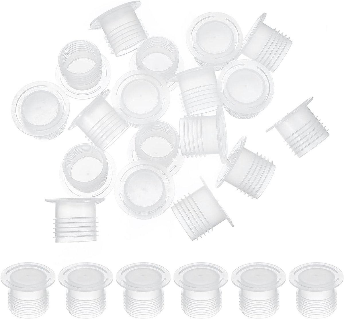 Salt en Pepper Shaker Stoppers - 23mm/0.91" - 25pcs Plastic Salt Shaker Plug Vervanging met Pull Ring - Herbruikbare Doorzichtige Ronde Eindkap voor Potten Flessen Pijpen